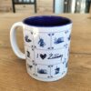 Kubek (290 ml) z motywem regionalnym inspirowanym flizami (ciemnoniebeski)